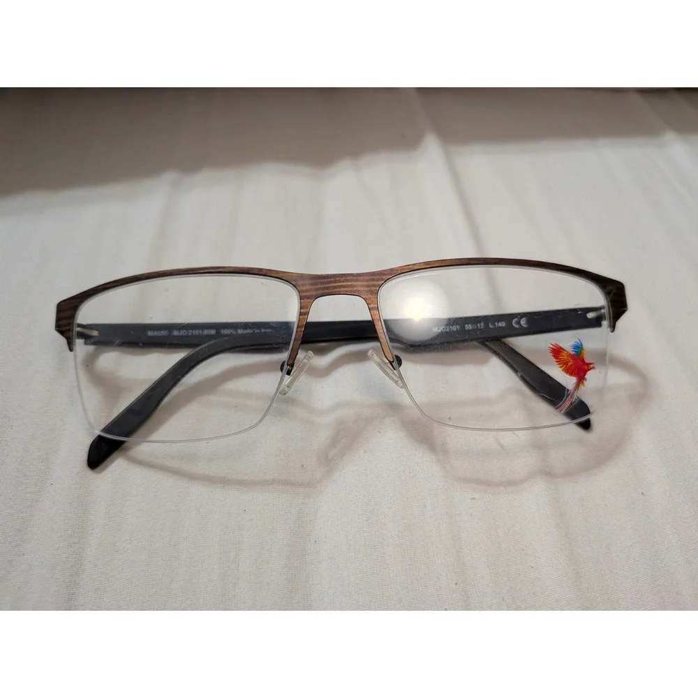 Maui Jim Eyeglasses Frames Metal Collection MJO2101-80M Matte Brown Wood Grain